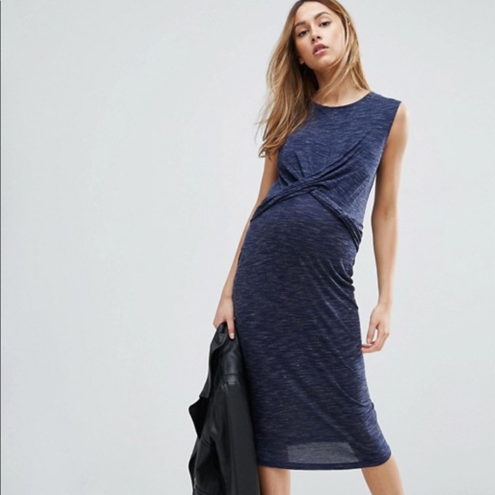 Faux wrap maternity dress